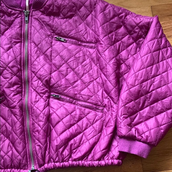 Free People Quilted Purple Women's Jacket - Picture 4 of 5